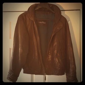Nautical men’s leather vintage bombers jacket